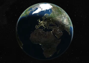 Globe Centered on Europe and Africa